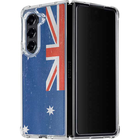 Australia Flag Distressed Galaxy Z Fold5 5G Clear Case